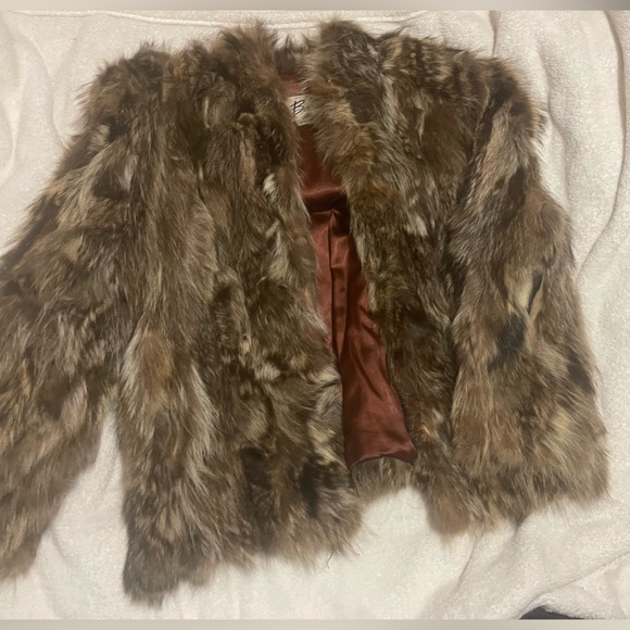 Size large bermans racoon fur jackets - Picture 1 of 7